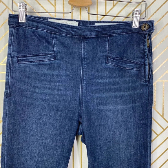 Anthropologie Pilcro High-Rise Capri Denim Legging Jeans Dark‎ Wash Blue Size 27 - Picture 2 of 12